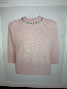 NWT AUTUMN CASHMERE CRYSTAL TRIM CASHMERE SWEATER